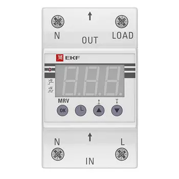 Реле напряжения модульное EKF PROxima (MRV-63A) 230 В 63 А 1P+N с дисплеем
