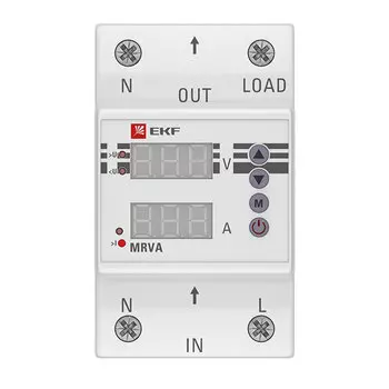 Реле напряжения модульное EKF PROxima (MRVA-63A) 230 В 63 А 1P+N с дисплеем