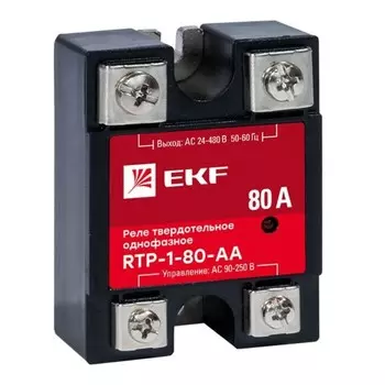 Реле твердотельное EKF PROxima RTP (rtp-1-80-aa) однофазное 480 В 80 А тип AC