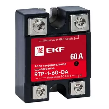 Реле твердотельное EKF PROxima RTP (rtp-1-60-da) однофазное 480 В 60 А тип AC