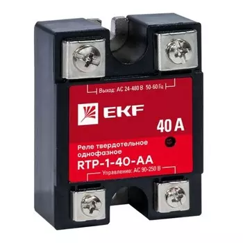 Реле твердотельное EKF PROxima RTP (rtp-1-40-aa) однофазное 480 В 40 А тип AC