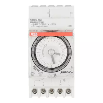 Реле времени модульное ABB AD1CO-15m (2CSM222421R1000) 220 В 16 А 1НО+1НЗ суточное