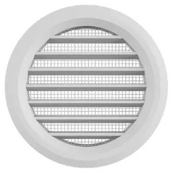 Решетка вентиляционная пластиковая дверная НашВент d50 мм с сеткой белая (4 шт.)