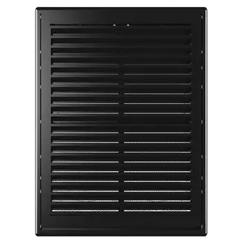 Решетка вентиляционная пластиковая приточно-вытяжная НашВент 182х251 мм с сеткой черная