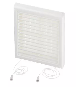 Решетка вентиляционная пластиковая приточно-вытяжная Вентс 186х186 мм с сеткой регулируемая белая