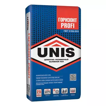 Ровнитель (наливной пол) финишный Unis Горизонт Profi самовыравнивающийся 20 кг