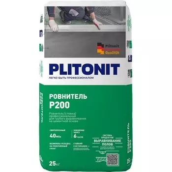 Ровнитель (стяжка пола) первичный Plitonit Р200 25 кг