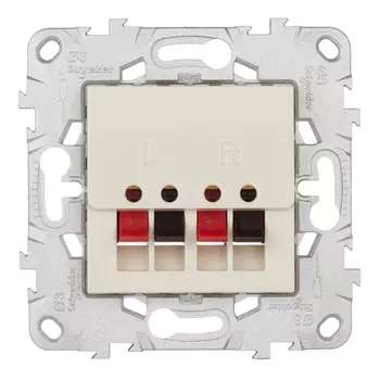 Розетка аудио Schneider Electric Unica NEW NU548644 скрытая установка бежевая два модуля аудио