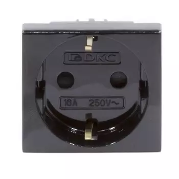 Розетка для кабель-канала DKC Viva черная со шторками 2 модуля (45205)