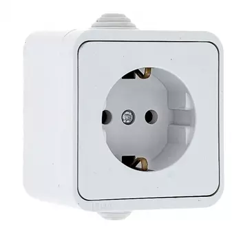 Розетка EKF Прага накладная белая (EKR16-028-10-44)