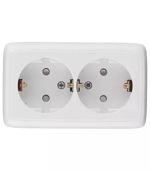 Розетка Hegel Alfa накладная белая со шторками (РА16-154)