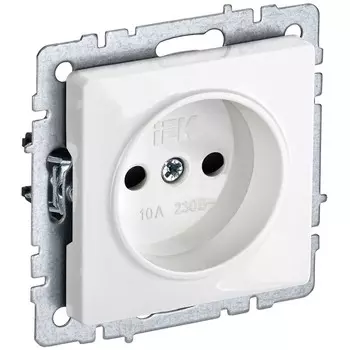 Розетка IEK Brite РС10-1-0-БрБ встраиваемая белая (BR-R10-10-K01)
