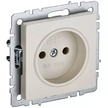 Розетка IEK Brite РС10-1-0-БрКр встраиваемая бежевая (BR-R10-10-K10)
