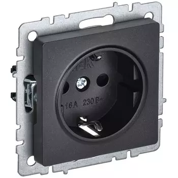 Розетка IEK Brite РС11-1-0-БрЧ встраиваемая черная (BR-R11-16-K02)
