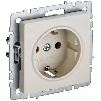 Розетка IEK Brite РС11-1-0-БрКр встраиваемая бежевая (BR-R11-16-K10)