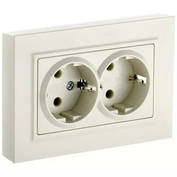 Розетка IEK Brite РС12-3-БрКр встраиваемая бежевая (BR-R21-16-K10-F)