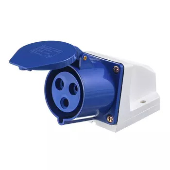 Розетка кабельная угловая настенная Dekraft РС-102 2Р+РЕ 32 А 220 В IP44