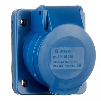 Розетка силовая настенная EKF PROxima 2Р+РЕ 16 А 220 В IP44