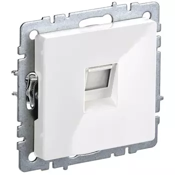 Розетка компьютерная IEK Brite РК10-БрБ встраиваемая белая (BR-K10-1-K01)