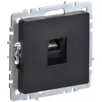 Розетка компьютерная IEK Brite РК10-БрЧ встраиваемая черная (BR-K10-1-K02)