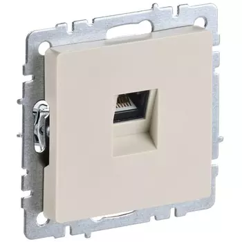 Розетка компьютерная IEK Brite РК10-БрКр встраиваемая бежевая (BR-K10-1-K10)