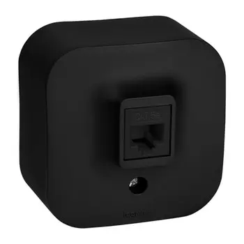 Розетка компьютерная Legrand Quteo накладная черная RJ45 (782480)