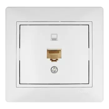 Розетка компьютерная с рамкой Lezard MIRA 701-0202-139 скрытая установка белый