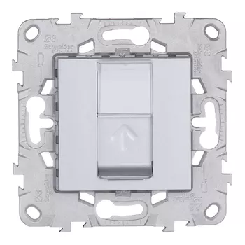 Розетка компьютерная Schneider Electric Unica NEW встраиваемая алюминий RJ45 (NU541130)