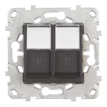 Розетка компьютерная Schneider Electric Unica NEW встраиваемая антрацит 2хRJ45 (NU542054)