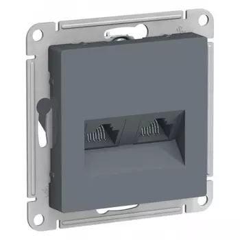 Розетка компьютерная Systeme Electric AtlasDesign встраиваемая грифель 2хRJ45 (ATN000785)