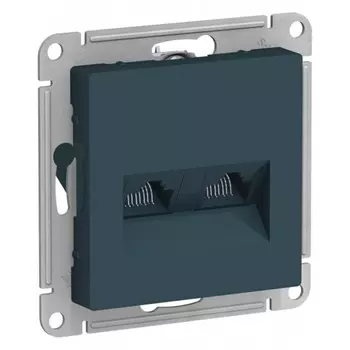 Розетка компьютерная Systeme Electric AtlasDesign встраиваемая изумруд 2хRJ45 (ATN000885)