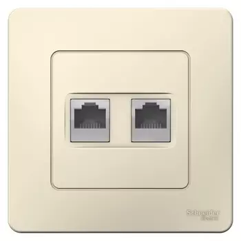 Розетка компьютерная Systeme Electric Blanca встраиваемая молочная 2хRJ45 (BLNIS045452)