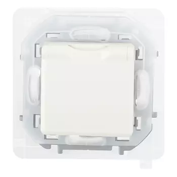 Розетка Legrand Inspiria встраиваемая слоновая кость со шторками с крышкой (673741)