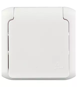 Розетка Legrand Quteo накладная белая с крышкой (782321)