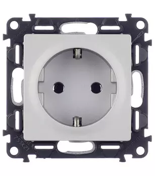 Розетка Legrand Valena LIFE 753621 скрытая установка алюминий с заземлением