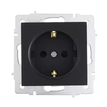 Розетка Lezard Vesna встраиваемая черный бархат со шторками (742-4288-124B)