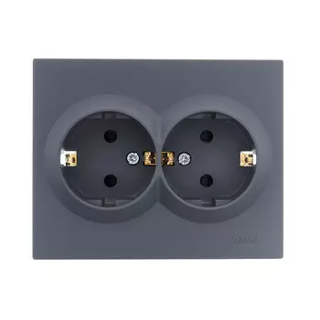 Розетка Lezard Vesna встраиваемая графит со шторками (742-3400-178B)