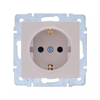 Розетка Lezard Vesna встраиваемая крем со шторками (742-0388-124B)