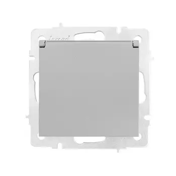 Розетка Lezard Vesna встраиваемая платина с крышкой (742-3588-123B)