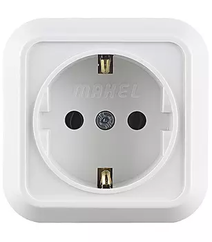Розетка Makel Siva Ustu накладная белая (45108)