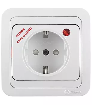 Розетка Makel Mimoza встраиваемая белая с сетевым фильтром со шторками (14002139)