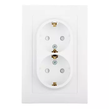 Розетка Systeme Electric AtlasDesign встраиваемая белая со шторками (ATN000126)