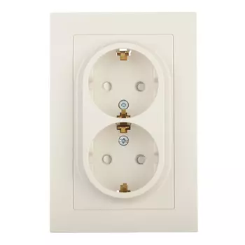 Розетка Systeme Electric AtlasDesign встраиваемая бежевая со шторками (ATN000226)