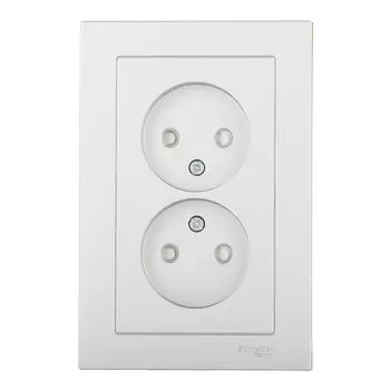 Розетка Systeme Electric AtlasDesign встраиваемая алюминий со шторками (ATN000322)