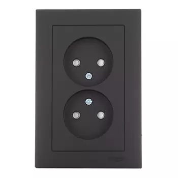 Розетка Systeme Electric AtlasDesign встраиваемая карбон со шторками (ATN001022)