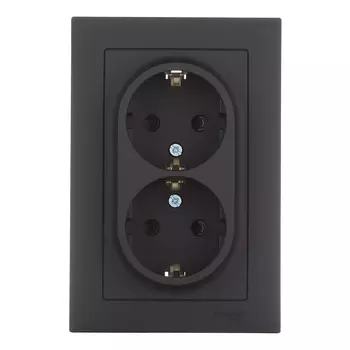 Розетка Systeme Electric AtlasDesign встраиваемая карбон со шторками (ATN001026)