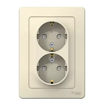 Розетка Systeme Electric Blanca встраиваемая молочная со шторками (BLNRS001122)