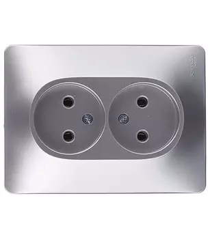 Розетка Systeme Electric Glossa встраиваемая алюминий (GSL000320)