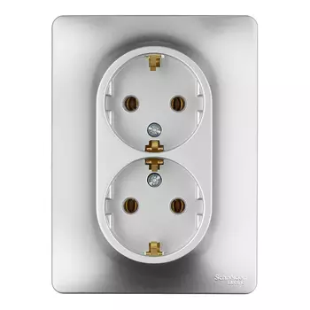Розетка Systeme Electric Glossa встраиваемая алюминий (GSL000324)
