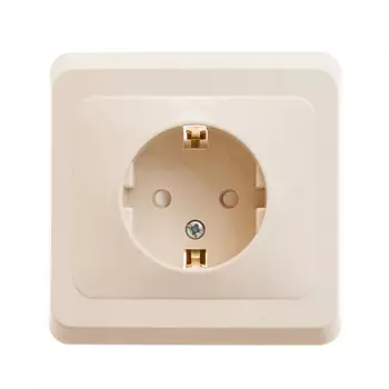 Розетка Systeme Electric Этюд встраиваемая бежевая со шторками (PC16-004K)